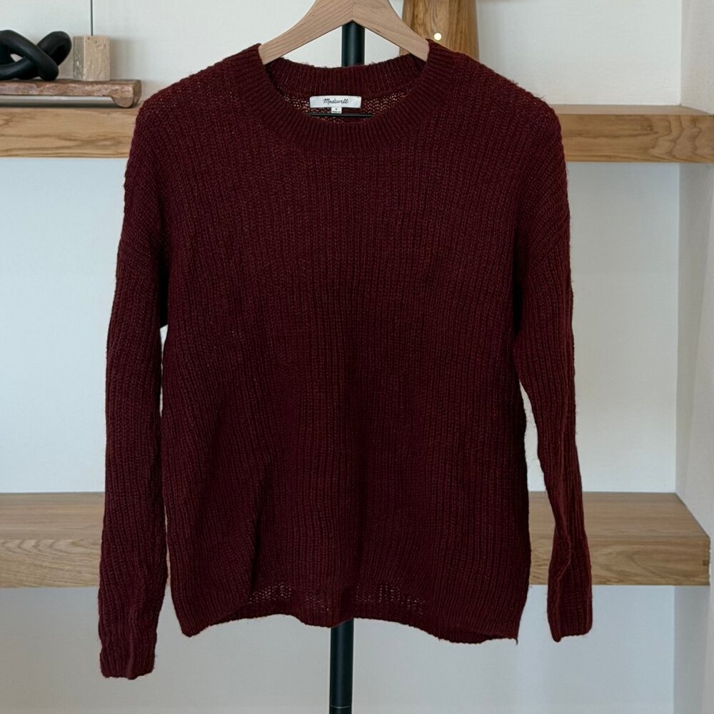 Madewell Ribbed Crewneck Sweater - Cabernet - S